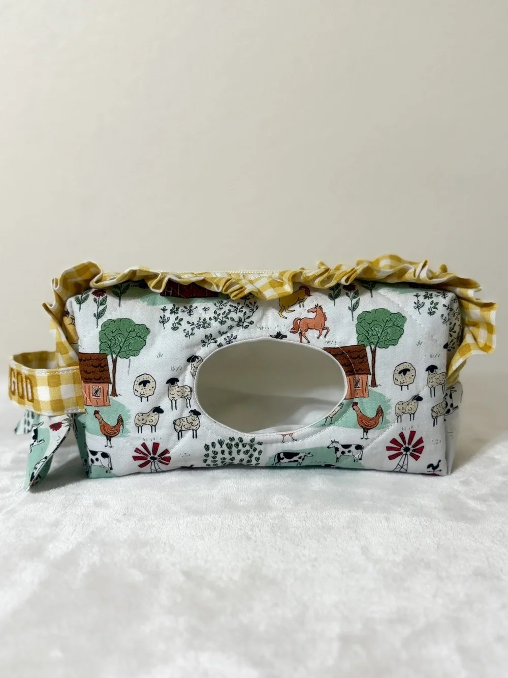 Handmade Pampers Wipes Pouch in “Child of God” Embroidered Handle